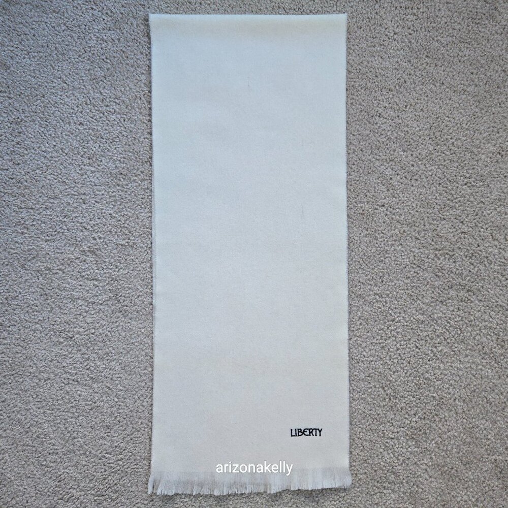 NWOT Liberty Woven Wool Scarf in Ivory--Made in Scotland